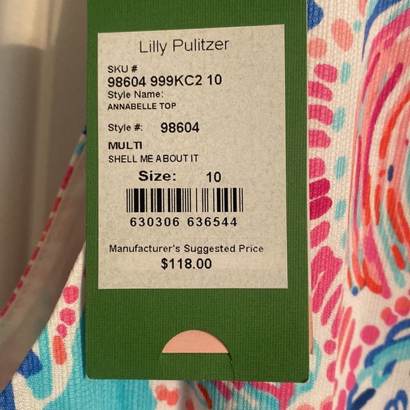 Lilly Pulitzer- Annabelle Top - Shell Me About It - Size 10 - NWT - Picture 3 of 3